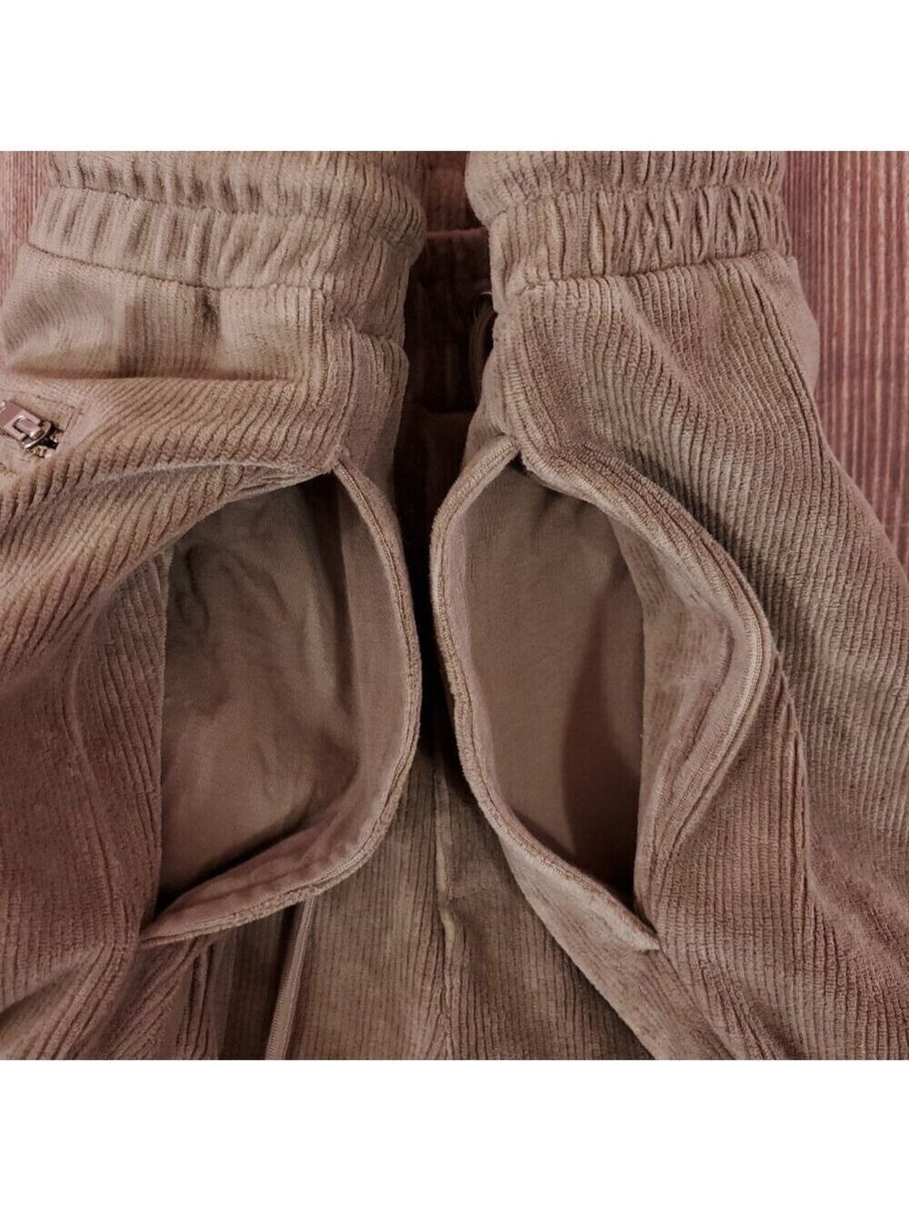 Reiss Kaiden Womens Size XL Mocha Corduroy Drawstring Stretch Joggers Pants - Picture 4 of 12